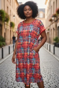 Rochie larga de dama pentru dame cu forme