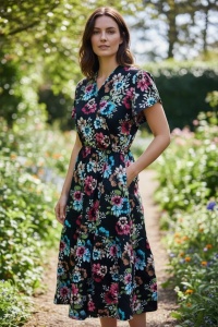 Rochie vaporoasa de vara cu imprimeu floral