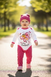 Salopeta din bumac cu maneca lunga pentru bebe COD SALOPETA-005