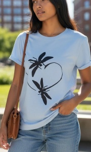 Tricou dama cu maneca scurta si imprimeu modern