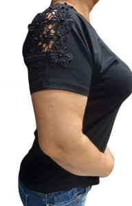bluza eleganta de dama cu broderie pe maneca cod p348