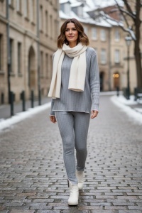 Compleu gros din tricot fin pentru dama COD COMPLEU-050
