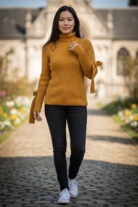 Helanca groasa din tricot cu volane pentru dama COD HELANCA-026