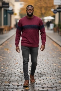 Pulover gros din tricot pentru barbati COD PULOVER-301