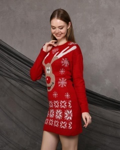 Rochie groasa cu motive de CRACIUN COD ROCHIE-015