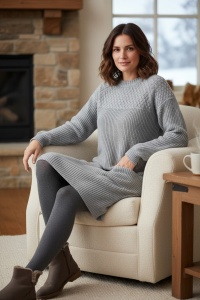 Rochie groasa tricot de dama COD ROCHIE-155