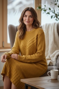 Rochie groasa tricot de dama COD ROCHIE-195