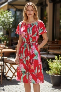 Rochie vaporoasa de vara cu imprimeu floral
