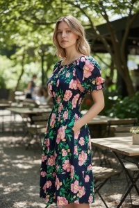 Rochie vaporoasa de vara cu imprimeu floral