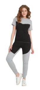 Trening dama cu maneca scurta si pantaloni lungi COD TRENING-566