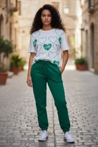 Trening dama cu maneca scurta si pantaloni lungi COD TRENING-576