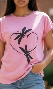 Tricou dama cu maneca scurta si imprimeu modern
