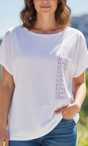 Tricou dama cu maneca scurta si imprimeu modern