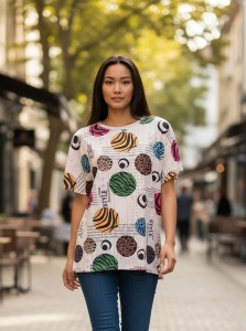 Bluza dama casual, lejera, cu maneca scurta, marimi pana la 6xl