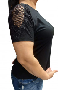 bluza eleganta de dama cu broderie pe maneca cod p349