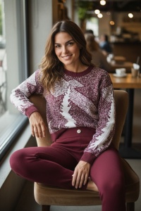 Compleu gros din tricot fin pentru dama COD COMPLEU-057