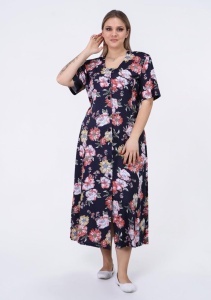 Rochie larga de dama pentru dame cu forme