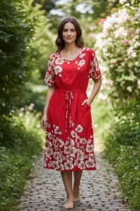 Rochie lunga de vara cu model floral elegant