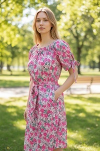 Rochie vaporoasa de vara cu imprimeu floral