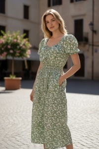 Rochie vaporoasa de vara cu imprimeu floral