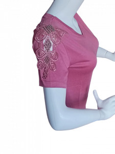 bluza eleganta de dama cu pietricele pe maneca cod n1495