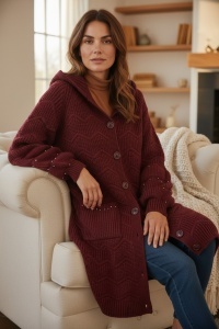 Cardigan tricotat, gros cu maneca lunga COD CARDIGAN-016
