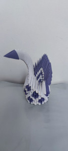 Lebada origami 3D lucrată manual cod k352 - Img 4