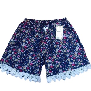 Pantaloni scurti inflorati din panza model nou cod x5312