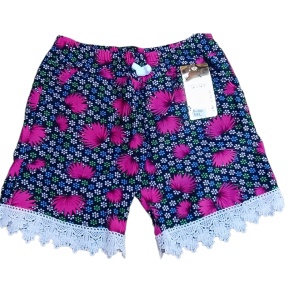 Pantaloni scurti inflorati din panza model nou cod x5316