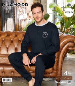Pijama vatuita din bumbac pentru barbati cod x20375