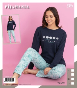 Pijama vatuita din bumbac pentru dama cod x20385