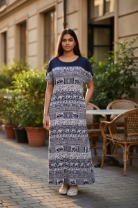 Rochie larga de dama pentru dame cu forme