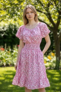 Rochie vaporoasa de vara cu imprimeu floral