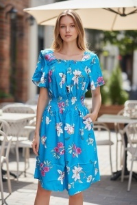 Rochie vaporoasa de vara cu imprimeu floral