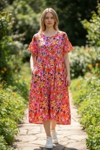 Rochie vaporoasa de vara cu imprimeu floral