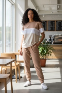 Trening dama cu maneca scurta si pantaloni lungi COD TRENING-570