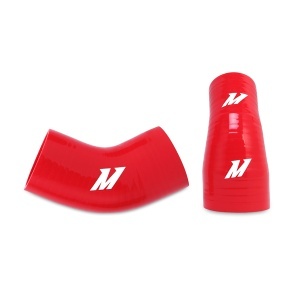 Mishimoto Mitsubishi Lancer Evolution VII/VIII/IX Lower Intercooler Pipe Kit, 2001-2007, Red Hoses - Img 2