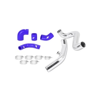 Mishimoto Mitsubishi Lancer Evolution VII/VIII/IX Upper Intercooler Pipe Kit, 2001-2007, Blue Hoses - Img 1