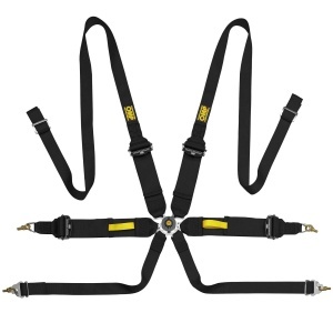 OMP DA0-0203-A02-071 Safety Harness Tecnica 3"+2", 6-point, FIA 8853-2016, Black