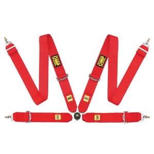 OMP DA0-0801-B01-061 Safety Harness First 3", 4 -point, FIA 8854/98, Red