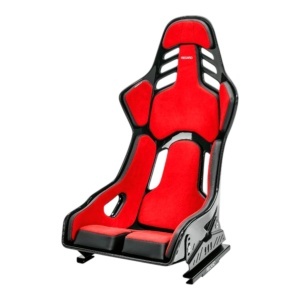 RECARO 076.01.2B23 Race Seat Podium GF Right Side (ABE / FIA 8855-1999),Red Alcantara / Black Leather, Size M