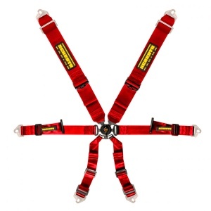SCHROTH 94540-2 Racing Harness Profi 3x2 Pull-up 6-Point, Red