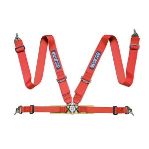 SPARCO 04716M1RS Harness belts SPORT H-4, 4 points, FIA 8854-1998, 3+2", red