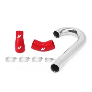 Mishimoto Mitsubishi Lancer Evolution VII/VIII/IX Lower Intercooler Pipe Kit, 2001-2007, Red Hoses