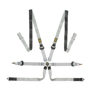 OMP DA0-0102-A04-076 Safety Harness One-D 2", 6-point, FIA 8853-2016, Black/White