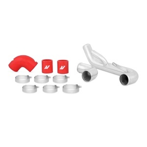 Mishimoto Mitsubishi Lancer Evolution X Lower Intercooler Pipe Kit, 2008-2015, Red Hoses
