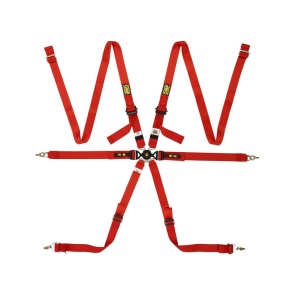 OMP DA0-0202-A05-061 Safety Harness One Versa Endurance 2", 6-point, FIA 8853-2016, Red
