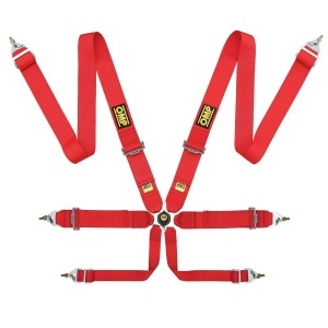 OMP DA0-0204-B01-061 Safety Harness First 3", 6-point, FIA 8853-2016, Red