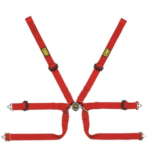 OMP DA0-0206-A01-061 Safety Harness Tecnica Formula 2", 6-point, FIA 8853-2016, Red