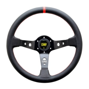 OMP OD0-1956-073 Steering Wheel Corsica 350mm, Black/Red Suede
